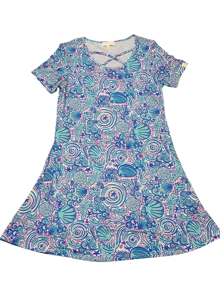 Simply Southern Pink and Blue SWIRLY Top Seashells Beach Small - Picture 2 of 16